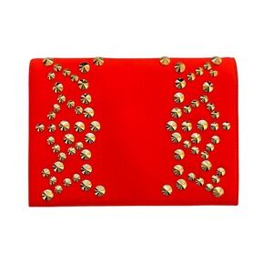 Be&D Nells Studded Envelope Clutch Red